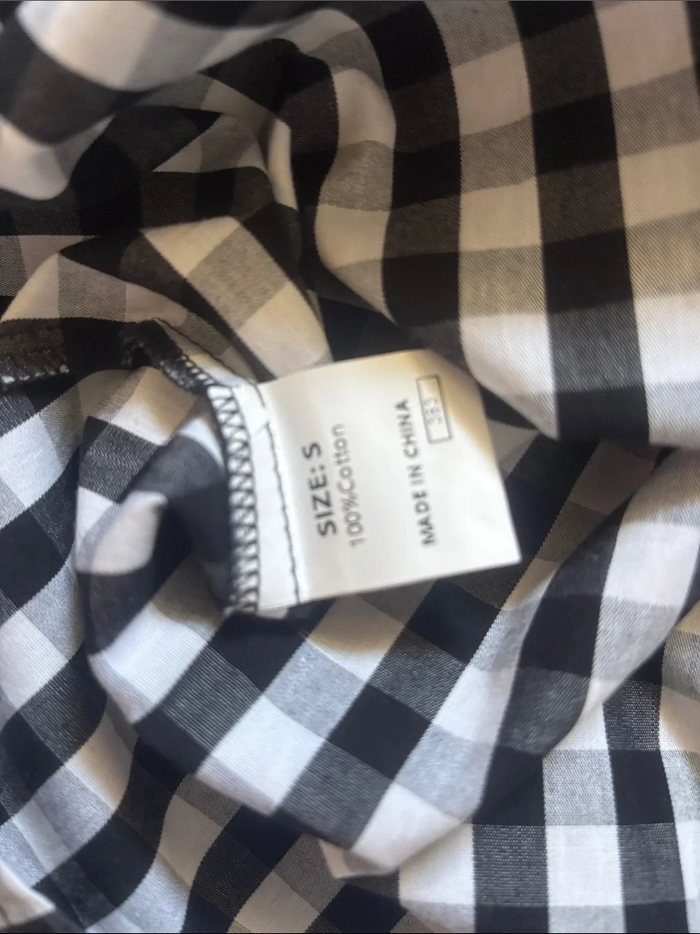 Source Unknown Black and White Gingham Ruffle Sleeve Blouse - Picture 5 of 5